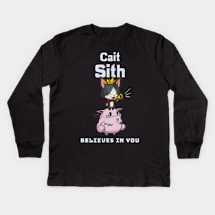 Chibi Cait Sith Believes In You Final Fantasy 7 Kids Long Sleeve T-Shirt